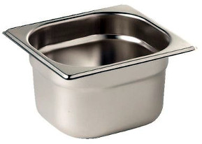 1/9th Size Stainless Gastronorm Pan - 65mm deep  - Low Cost Vers