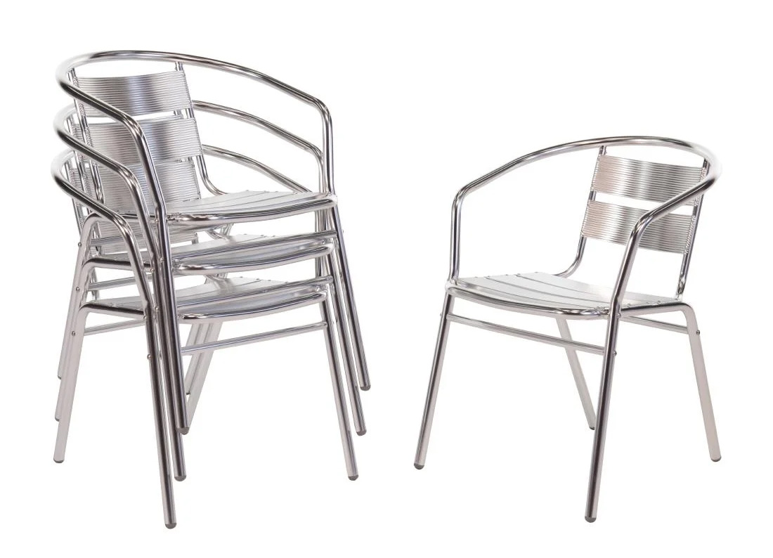 Aluminium Bistro style chairs - Pack of 4