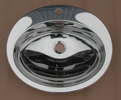 Oval bowl stainless steel with tap hole (sinks)