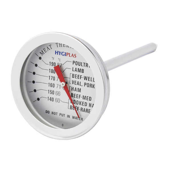 Traditional stainless steel meat thermometer