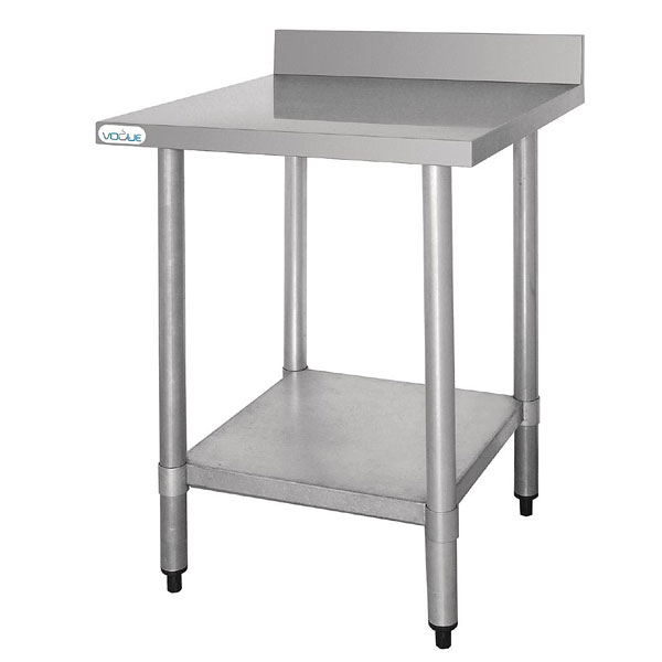 Vogue Stainless Steel Prep Table with 60mm Upstand 900mm Width.