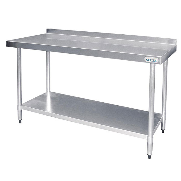 Vogue Stainless Steel Prep Table with 60mm upstand. 1500mm Width
