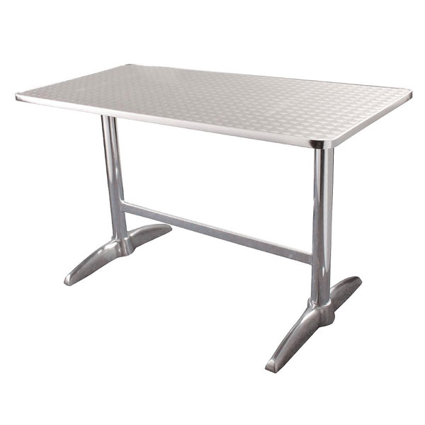 Double Pedestal Table. 120 x 60cm. Stainless steel (tables)