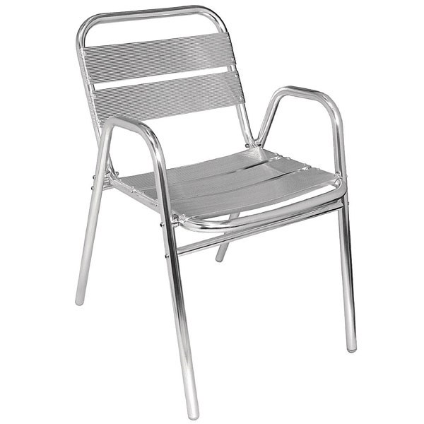 Aluminium Chair with arched arms. Box quantity 4.