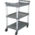 Three tier clearing trolley - polypropylene 813x410x910