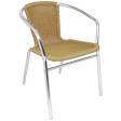 Aluminium and Natural Wicker Chair - Pack of 4