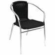 Aluminium and Black Wicker Chair - PACK OF 4