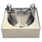 Wash Basin, Wall Hung small complete with Taps and Waste, Stainl