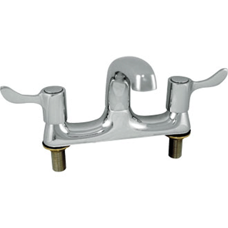 Deck mounted lever mixer tap swivel spout