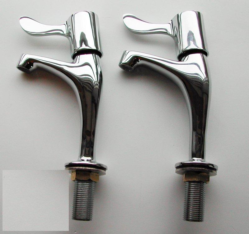 Taps pair sink lever taps high neck