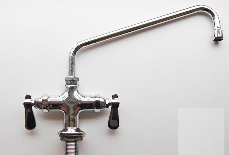 Monoblock Double Inlet Mixer Tap - Deck Mounted Twin Feed