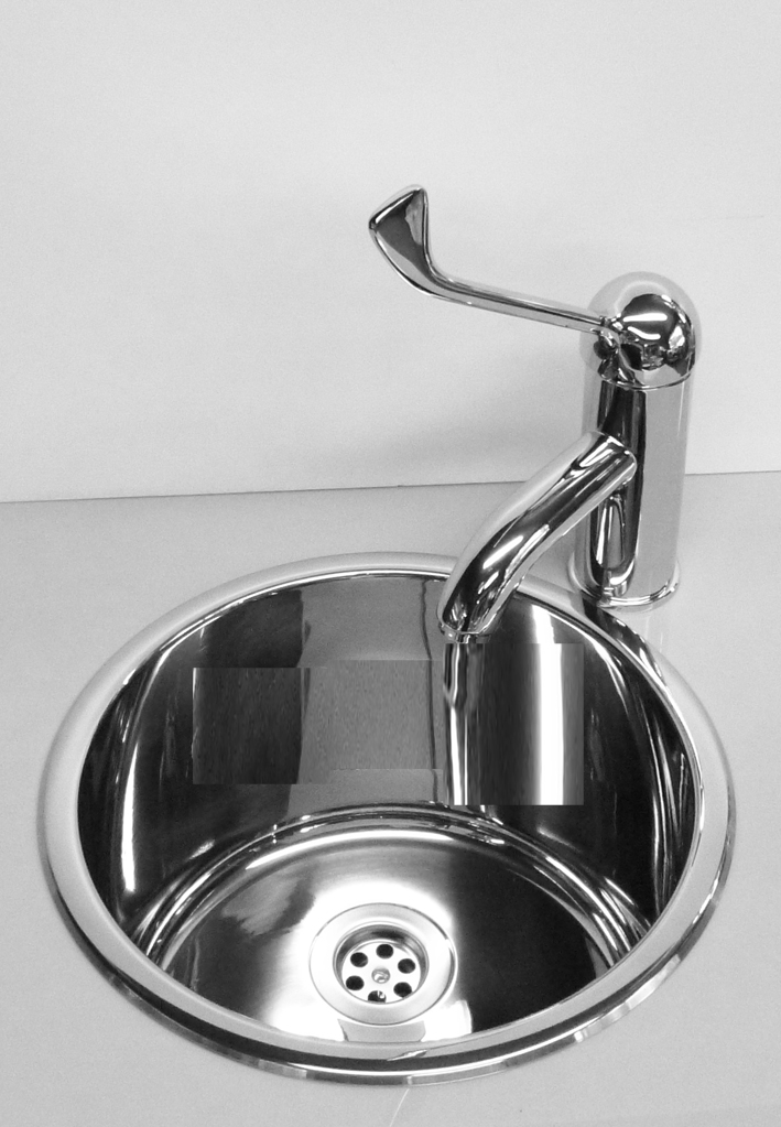 Cylindrical Sink KIT Stainless 420mm dia 180mm deep (round sinks