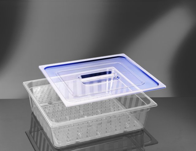 Clear Polycarbonate Lid with Handle - 1/2 Size