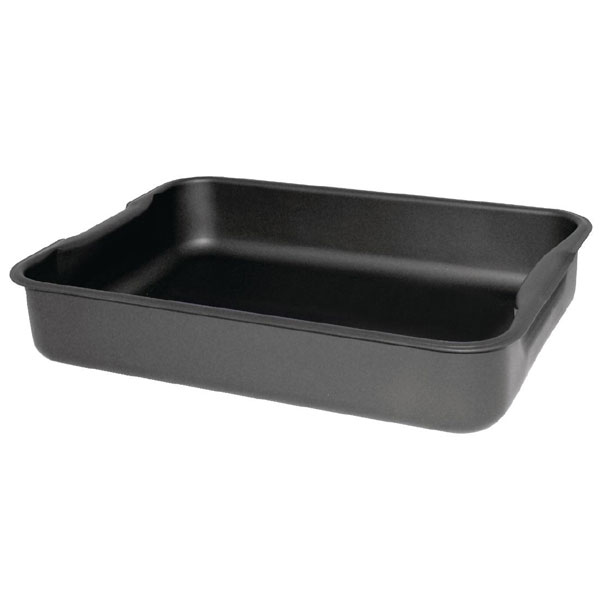 Anodised Aluminium Roasting Dish 370 x 265 x 70 mm deep.