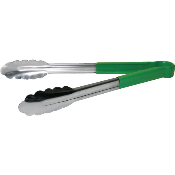 Colour Coded Serving Tong Green Handle. Size: 290mm