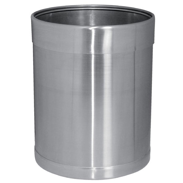 Waste Paper Bin in Brushed Stainless Steel