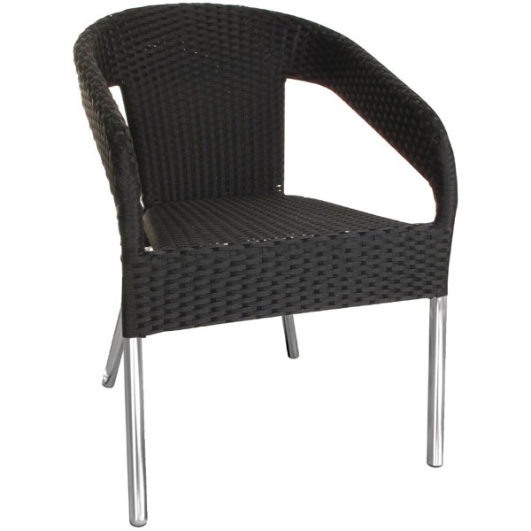 Wraparound Wicker Chair - Black