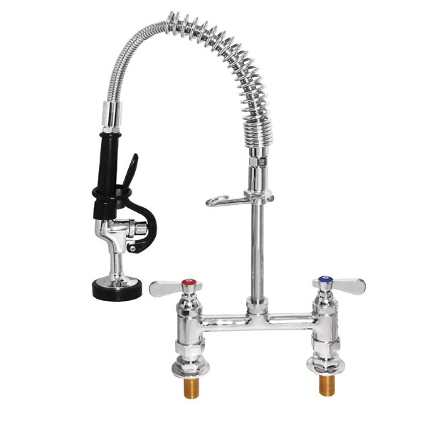 Twin Pedestal Short Pre-Rinse Spray Unit