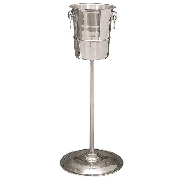 Wine Bucket with Stand in Brushed Stainless Steel