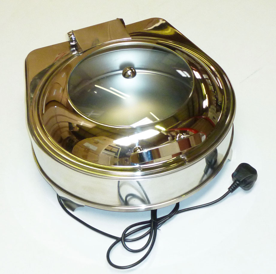 Display Electric Chafing Dish Round soft close lid CB729