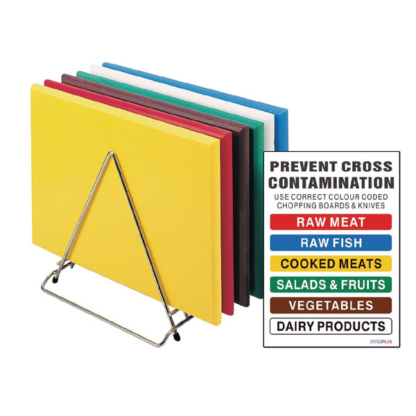 Chopping board sets incs chart and stand