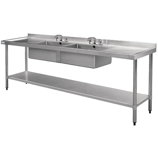 Sink Unit - Double Drainer Double Bowl 2400 x 600 (sinks)