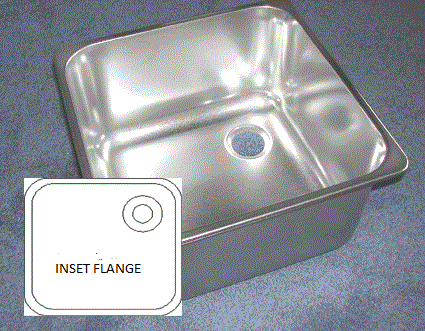 Sink 330x330x200mm .V333320 Top Inset Flange  HTM 64